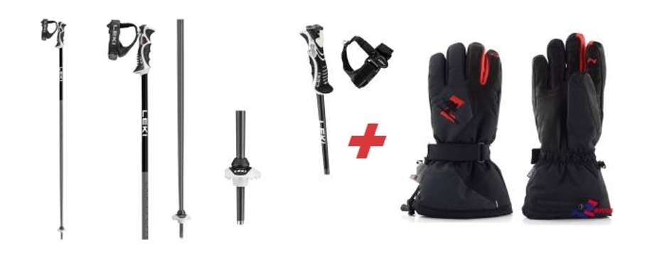 K hůlkám Leki Bold Lite S  + 1 pár lyžařských rukavic 